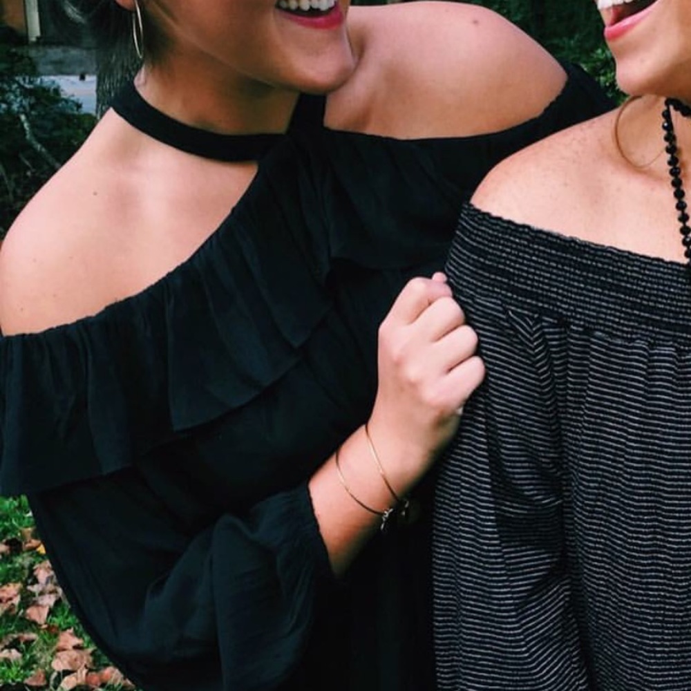 Loft Black Off the Shoulder Blouse